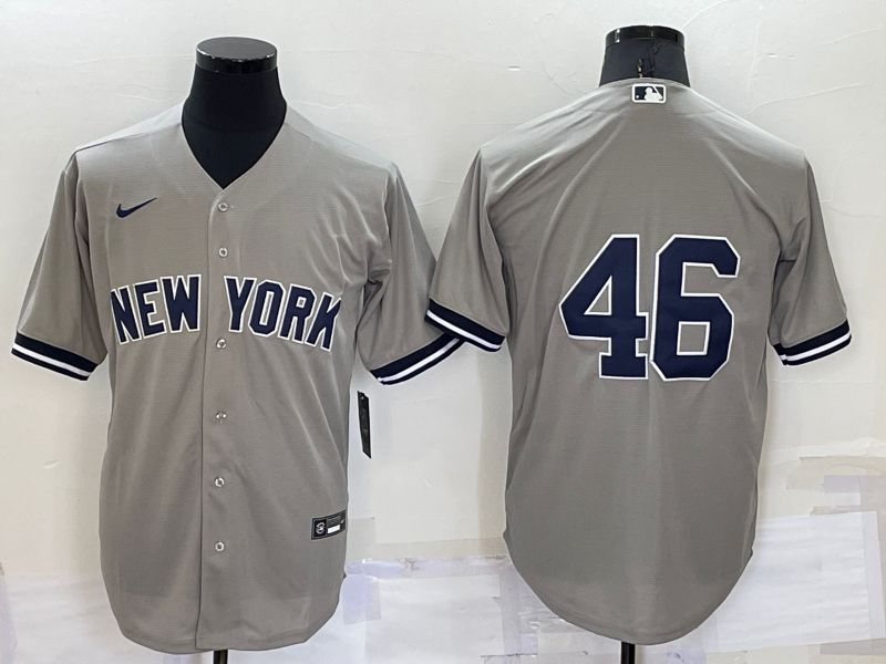Men New York Yankees #46 No Name Grey Game 2022 Nike MLB Jersey->new york yankees->MLB Jersey